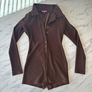 Edikted Brown Playsuit romper